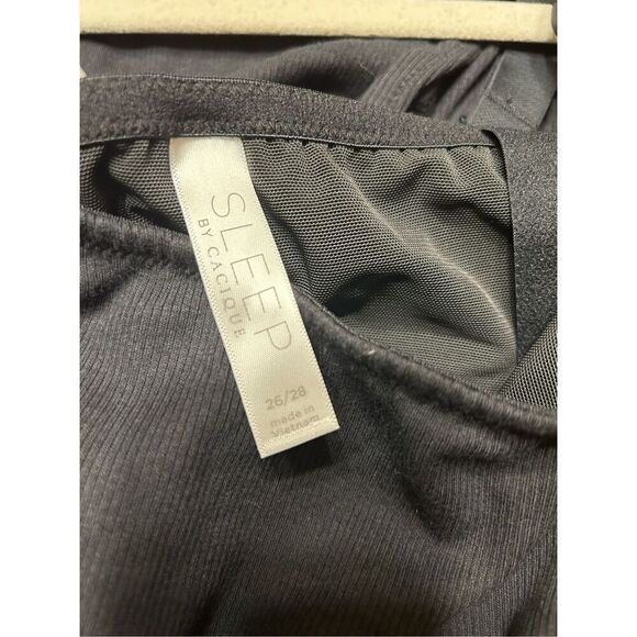 Lane Bryant CACIQUE Rib Keyhole High Leg Thong Bodysuit BLACK Plus Size 26/28 - Picture 8 of 9